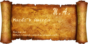 Mazák Aminta névjegykártya